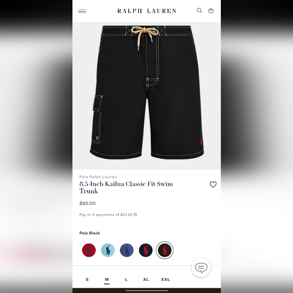 Polo Ralph Lauren Mens black shorts 🩳 size M - Picture 2 of 16